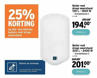 GAMMA Boiler Met Droge Weerstand 150 L - 1800 W Boiler Met Droge Weerstand 200 L - 2400 W aanbieding