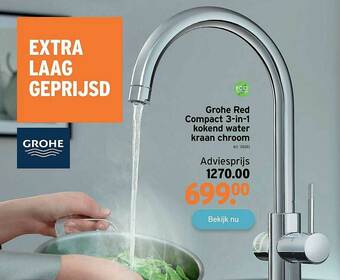 GAMMA Grohe Red Compact 3-in-1 Kokend Water Kraan Chroom aanbieding