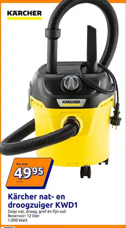 Action Kärcher nat- en droogzuiger KWD1 aanbieding