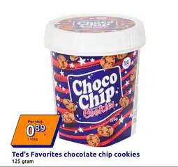 Action ted's favorites chocolate chip cookies aanbieding