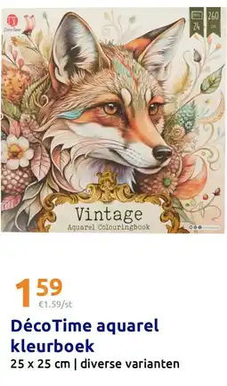 Action DécoTime aquarel kleurboek aanbieding