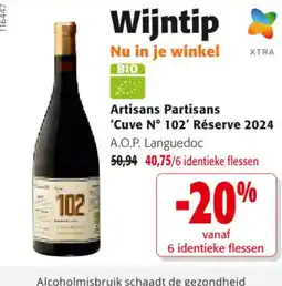 Colruyt Artisans Partisans 'Cuve N° 102' Réserve 2024 aanbieding