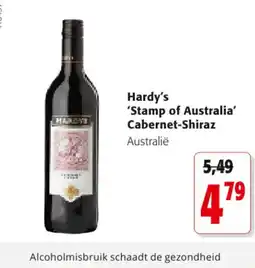 Colruyt Hardy's 'Stamp of Australia' Cabernet-Shiraz aanbieding