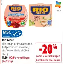 Colruyt Rio Mare alle tonijn of insalatissime aanbieding