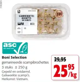 Colruyt boni selection gemarineerde scampibrochettes aanbieding