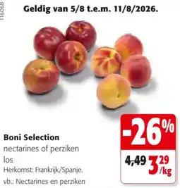 Colruyt Boni Selection nectarines of perziken aanbieding