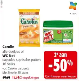 Colruyt Carolin alle doekjes of WC Net capsules septische putten aanbieding