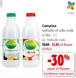 Colruyt Campina halfvolle of volle melk aanbieding