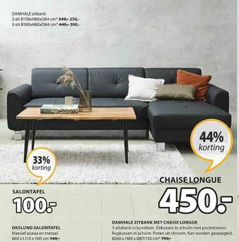Jysk Salontafel, Chaise Longue aanbieding