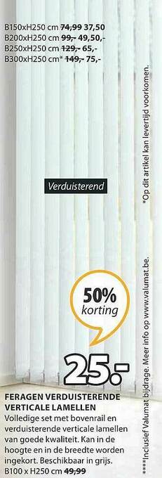 Jysk Feragen Verduisterende Verticale Lamellen aanbieding