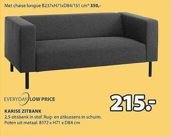 Jysk Karise Zitbank aanbieding