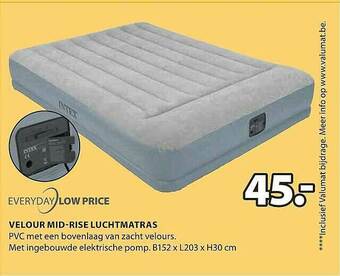 Jysk Velour Mid Rise Luchtmatras aanbieding