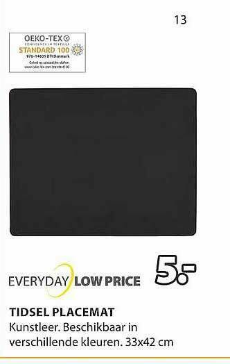 Jysk Tidsel Placemat aanbieding