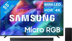 Coolblue Samsung Micro RGB 55 R85H (2026) + Samsung HW-B66CF (2025) aanbieding