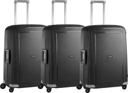 Coolblue Samsonite S'Cure Spinner 69cm Black Triple Kofferset aanbieding