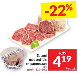 Intermarché Salami met truffels en parmezaan aanbieding