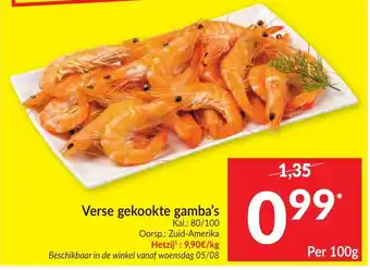 Intermarché Verse gekookte gamba's aanbieding