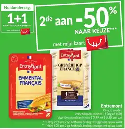 Intermarché Entremont kaas in sneden aanbieding