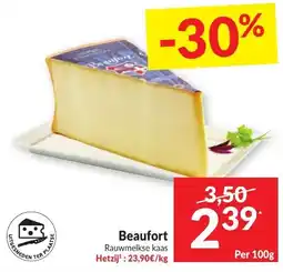 Intermarché Beaufort Rauwmelk kaas aanbieding