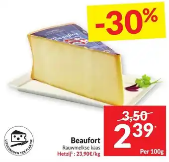 Intermarché Beaufort Rauwmelk kaas aanbieding