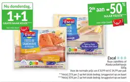 Intermarché Escal roze-zalmfilets of alaska pollakhaasje aanbieding