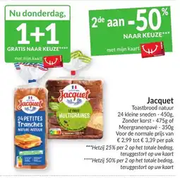 Intermarché Jacquet Toastbrood natuur aanbieding