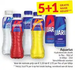 Intermarché Aquarius hydraterende drank aanbieding