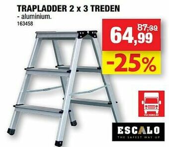 Hubo Trapladder 2 x 3 treden aanbieding