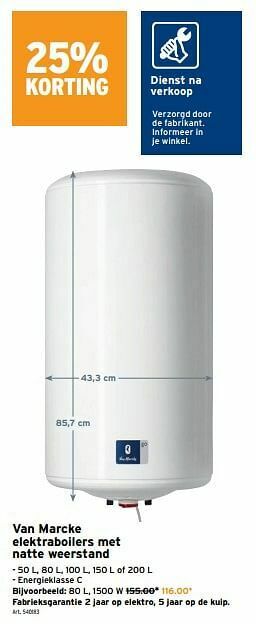 GAMMA Van marcke elektraboilers met natte weerstand aanbieding