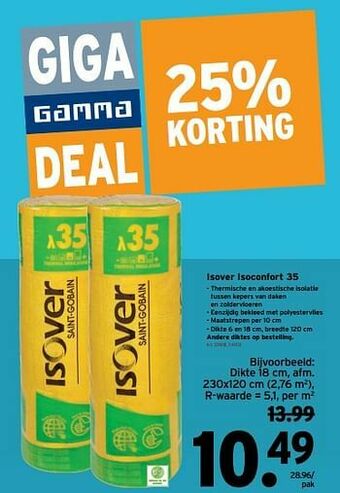 GAMMA Isover isoconfort 35 aanbieding