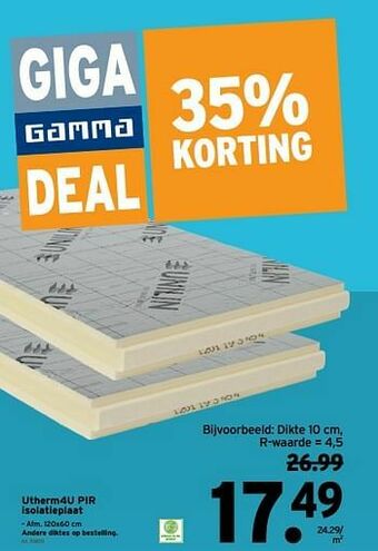 GAMMA Utherm4u pir isolatieplaat aanbieding