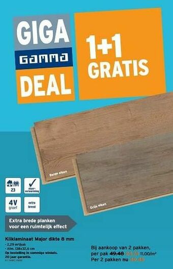 GAMMA Kliklaminaat major aanbieding