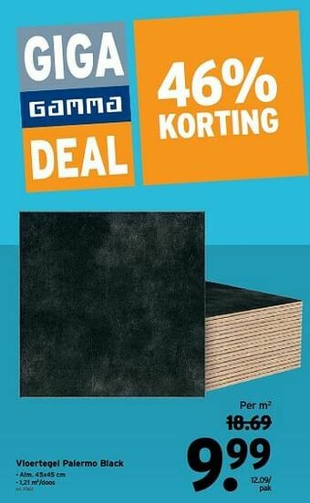 GAMMA Vloertegel palermo black aanbieding
