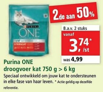 Maxi Zoo Purina one droogvoer kat aanbieding