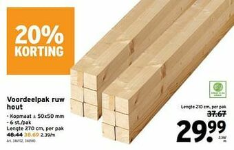 GAMMA Voordeelpak ruw hout aanbieding