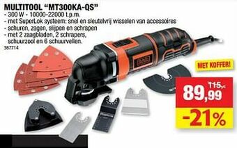 Hubo Black + decker multitool mt300ka-qs aanbieding