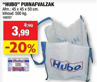 Hubo Hubo puinafvalzak aanbieding