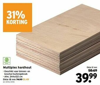GAMMA Multiplex hardhout aanbieding