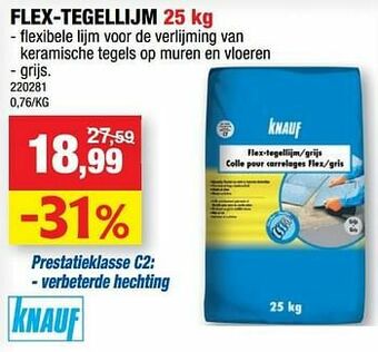 Hubo Flex-tegellijm aanbieding