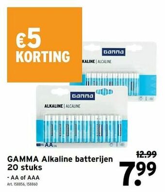 GAMMA Gamma alkaline batterijen aanbieding