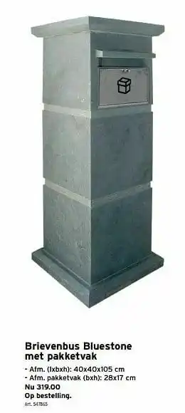 GAMMA Brievenbus bluestone met pakketvak aanbieding