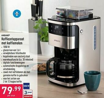 Ambiano koffiezetapparaat met koffiemolen