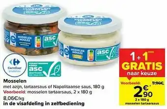 Carrefour Mosselen tartaarsaus aanbieding
