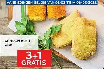 Alvo Cordon bleu varken 3+1 gratis aanbieding