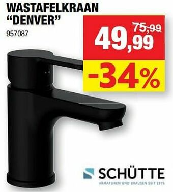 Hubo Wastafelkraan denver aanbieding