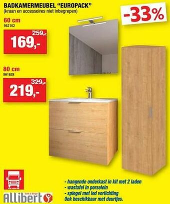 Hubo Badkamermeubel europack aanbieding