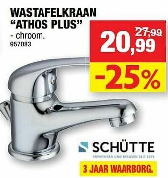 Hubo Wastafelkraan athos plus aanbieding