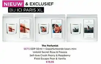 ICI PARIS XL The perfumist sets edp + geparfumeerde kaars mini untold secret rose + freesia self-love crush peony + raspberry field escape aanbieding