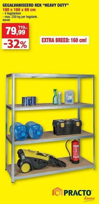 Hubo Gegalvaniseerd rek heavy duty aanbieding