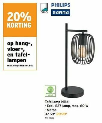 GAMMA Tafellamp nikki aanbieding